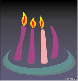 Advent candles (Image courtesy of Catholic News Service)