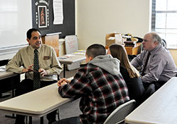 Jose Ocampo gives a presentation on the Creighton Model of natural family planning on Jan. 19 at Our Lady of the Most Holy Rosary Parish in Indianapolis. (Photo by Sean Gallagher)