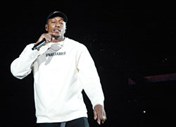 Grammy Award-winning singer Lecrae delivered a soulful and spiritual performance during the opening session of the National Catholic Youth Conference in Lucas Oil Stadium in Indianapolis on Nov. 18. (Photo by John Shaughnessy)