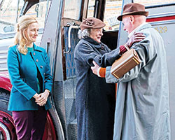 Actress Laura Linney (left) stars with the legendary Dame Maggie Smith (right) in the film The Miracle Club, which centers around four women’s trip to Lourdes, France. (Photo courtesy of Sony Pictures)