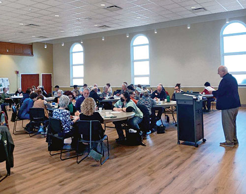 Ken Ogorek, executive director of the archdiocesan Secretariat for Evangelizing Catechesis, speaks on March 16 at St. Mark the Evangelist Parish in Indianapolis during a Synod of Bishops listening session. (Submitted photo)